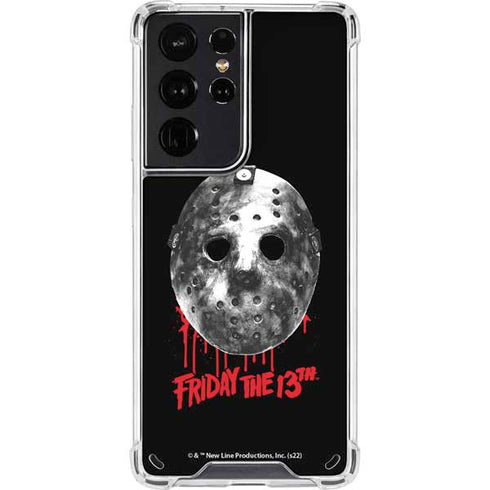 Warner Bros Friday the 13th Jason Voorhees Dripping Mask Galaxy S21 Ultra 5G Clear Case